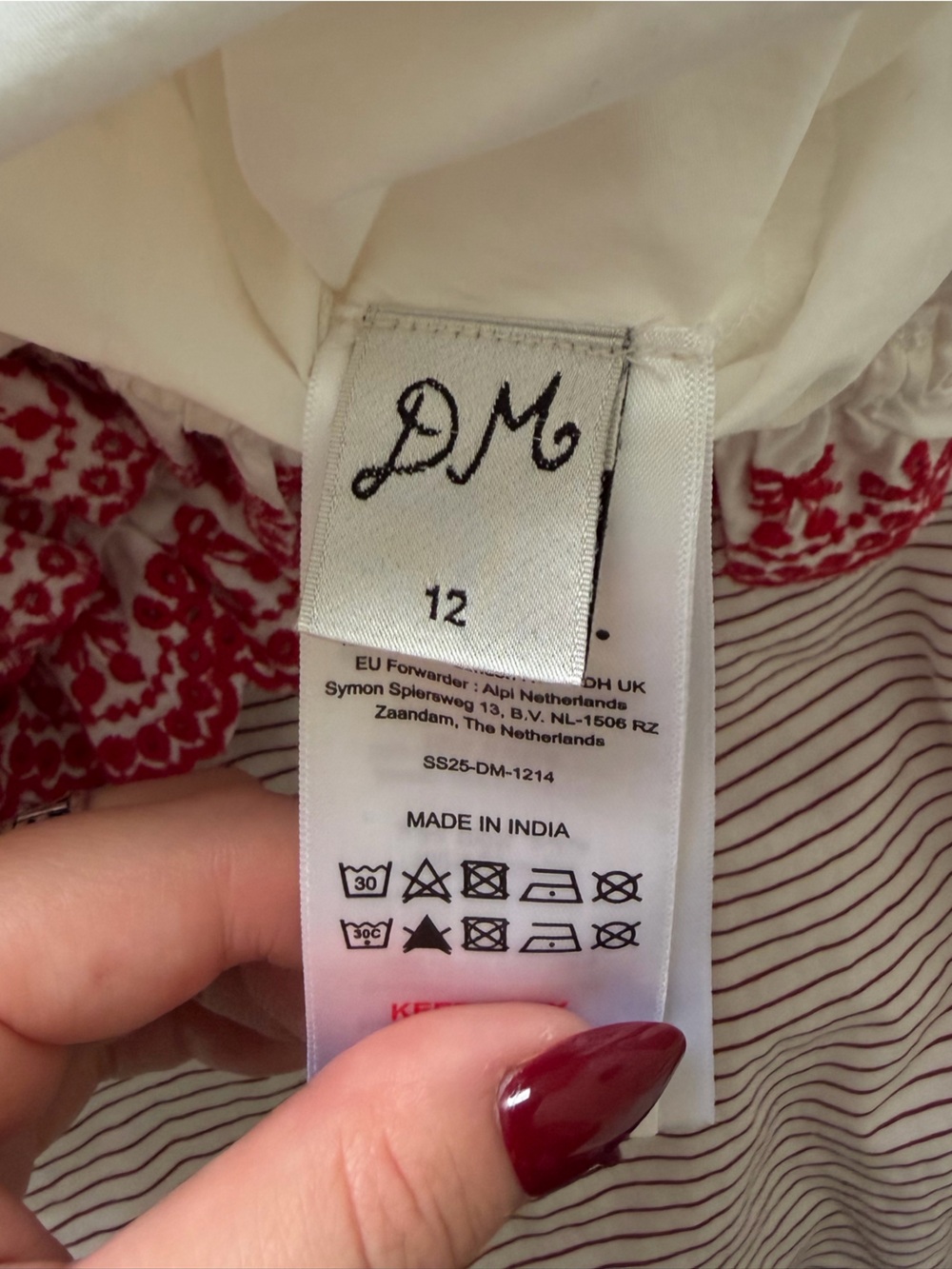 Damson Madder Blouse with Red Embroidered Collar - Picture 13 of 13
